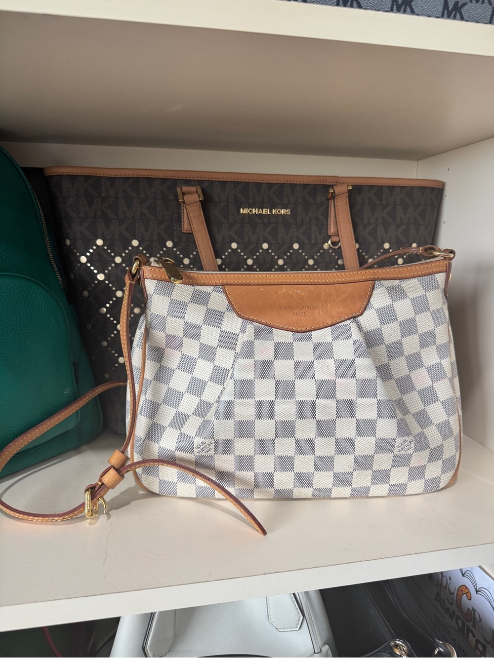 Pre-Owned Louis Vuitton Pre-Owned Damier Azur Siracusa PM crossbody bag